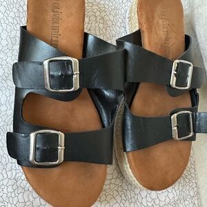 Olivia Miller Black Espadrille Sandals